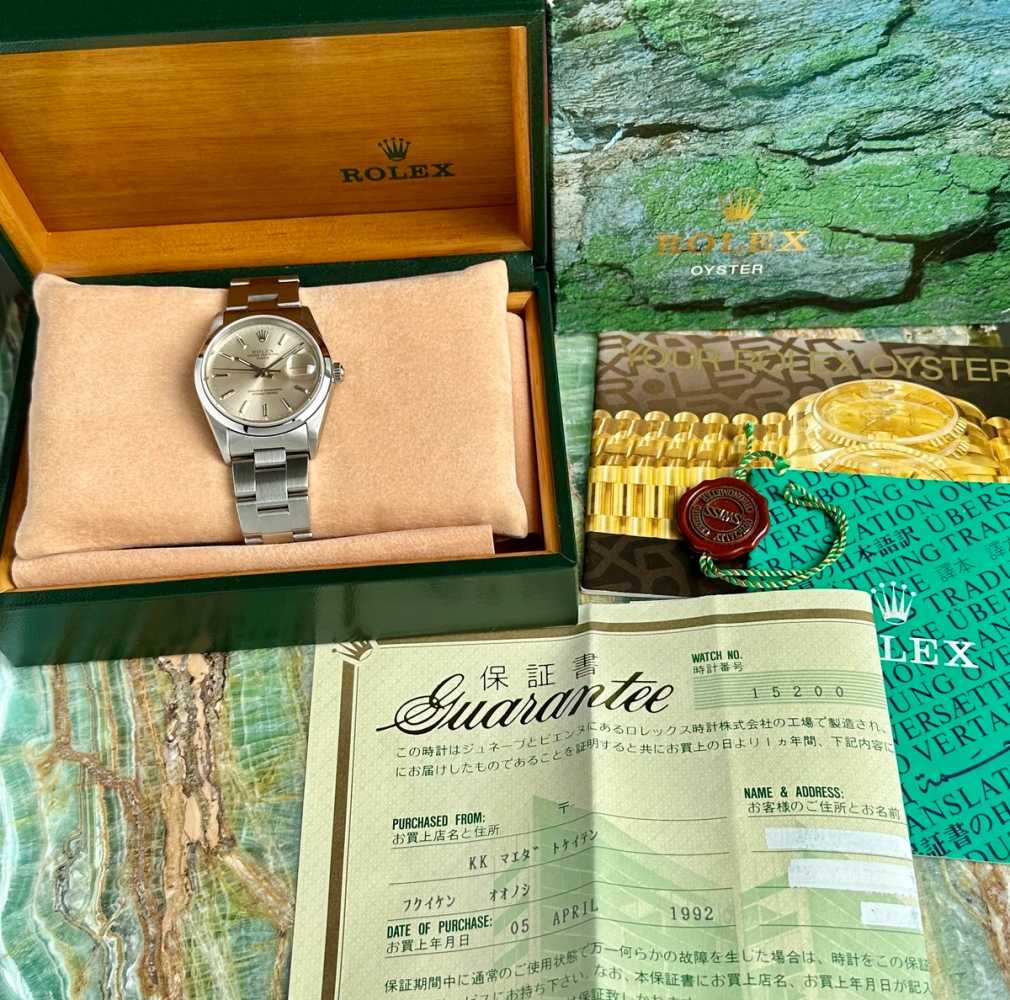 Image for Rolex Oyster Perpetual Date 15200 Silver 1990 with original box and papers