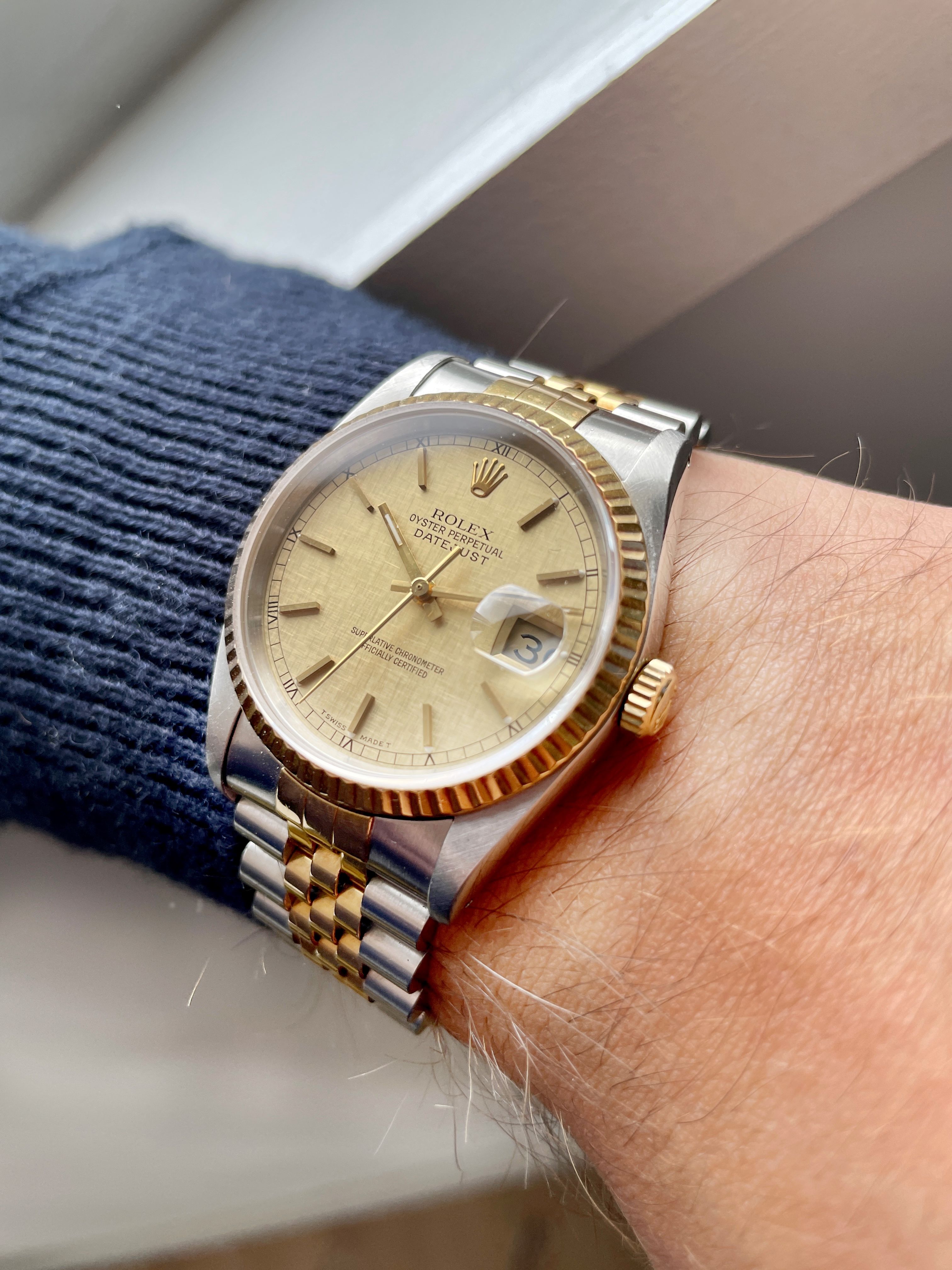 rolex 16233 on wrist