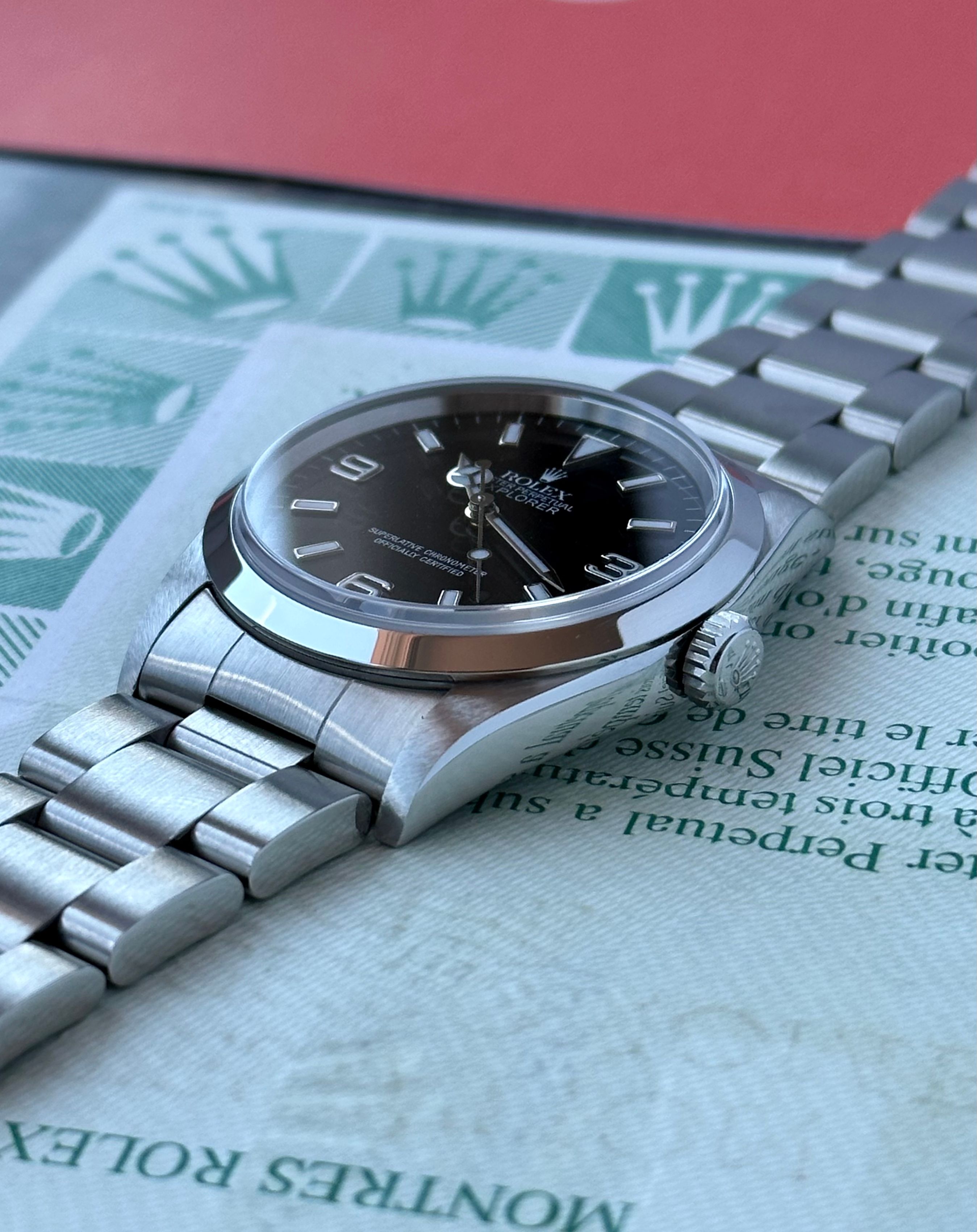 Rolex Explorer 1 14270 Black 2000 with original box and papers