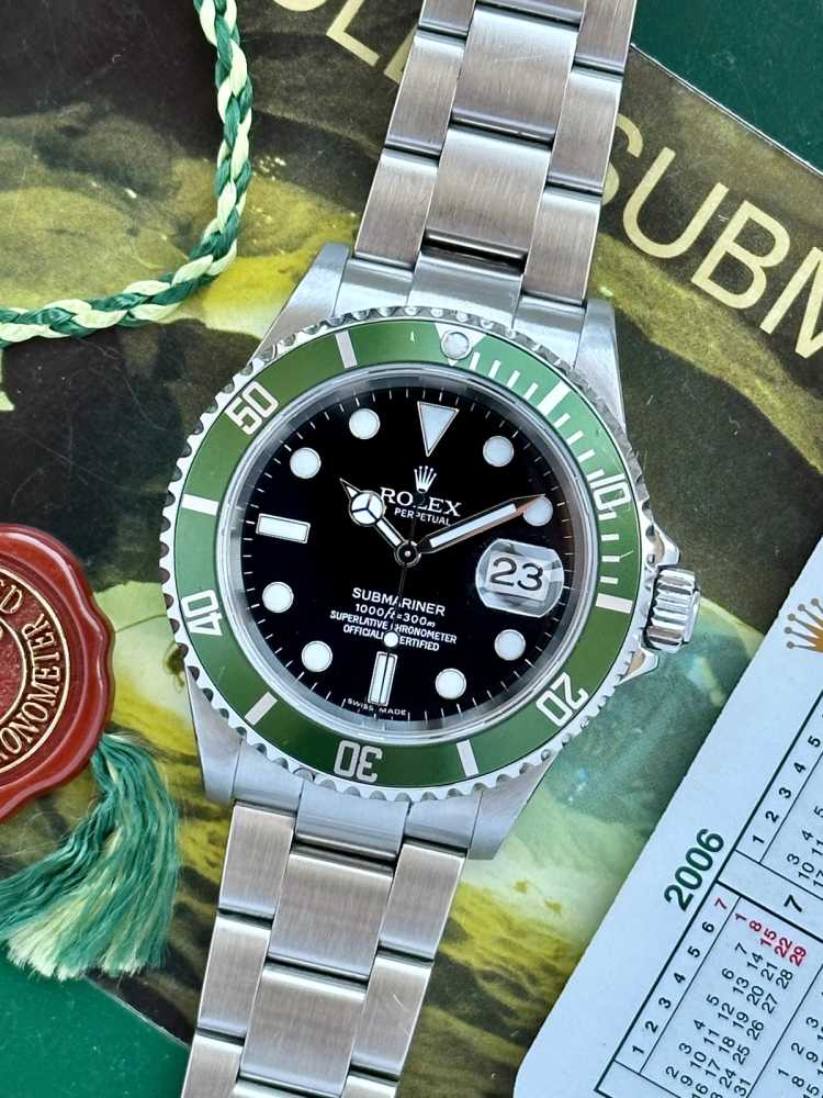 Featured image for Rolex Submariner "Kermit" 16610LV Black 2006 with original box and papers