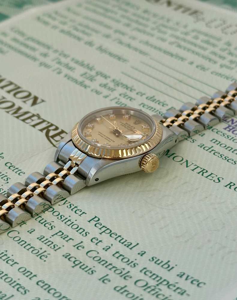 Image for Rolex Lady-Datejust "Diamond" 69173G Gold 1990 with original box and papers 3