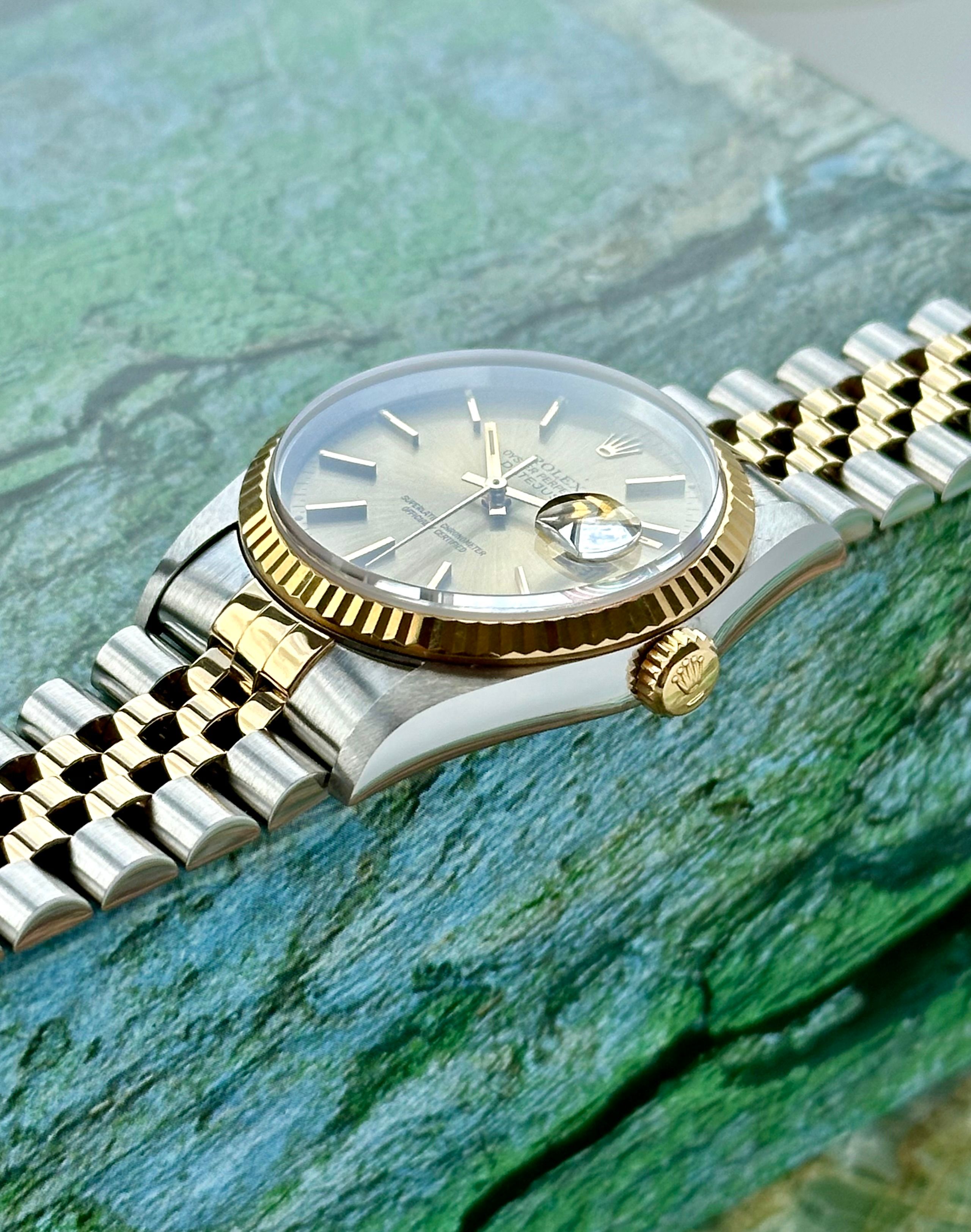 Rolex Datejust 16233 Gold 1995 with original box and papers