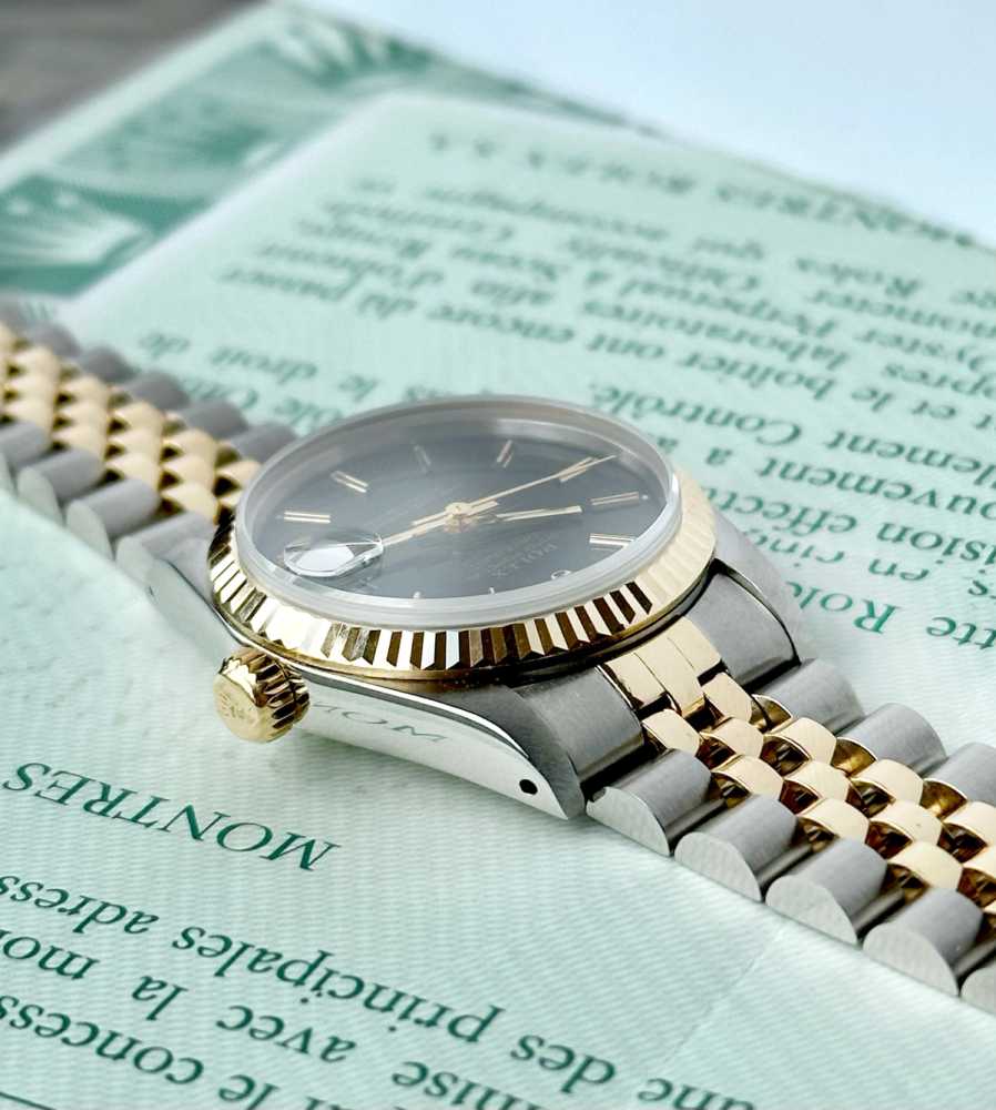 Image for Rolex Midsize Datejust 68273 Black 1990 with original box and papers