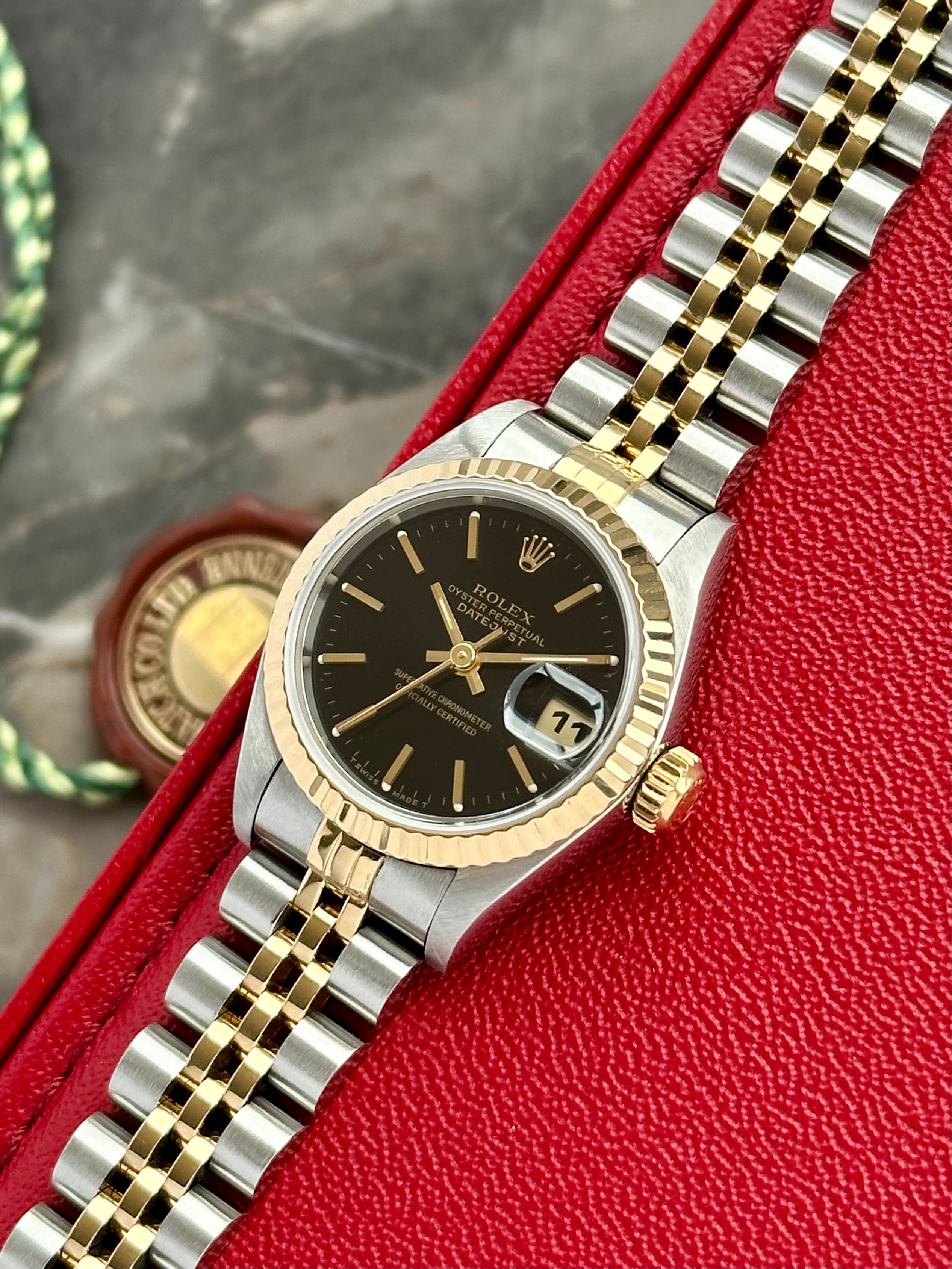 Rolex Lady-Datejust 69173 Black 1995 with original box and papers