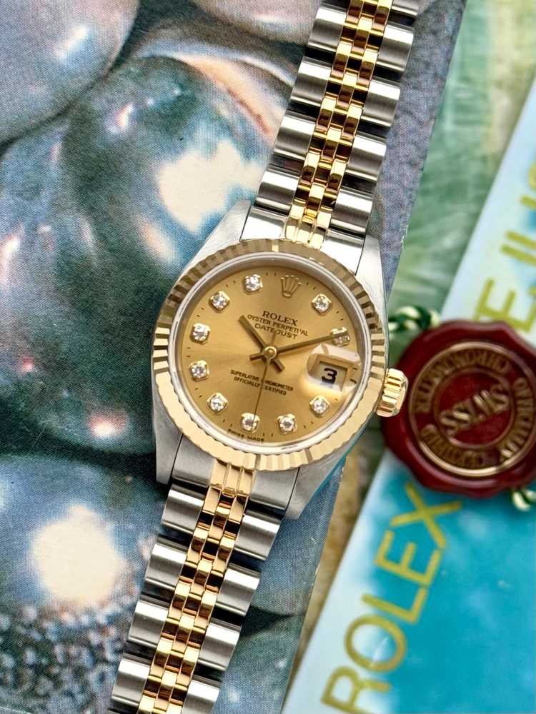 Featured image for Rolex Lady-Datejust "Diamond" 69173 Gold 1996 with original box and papers