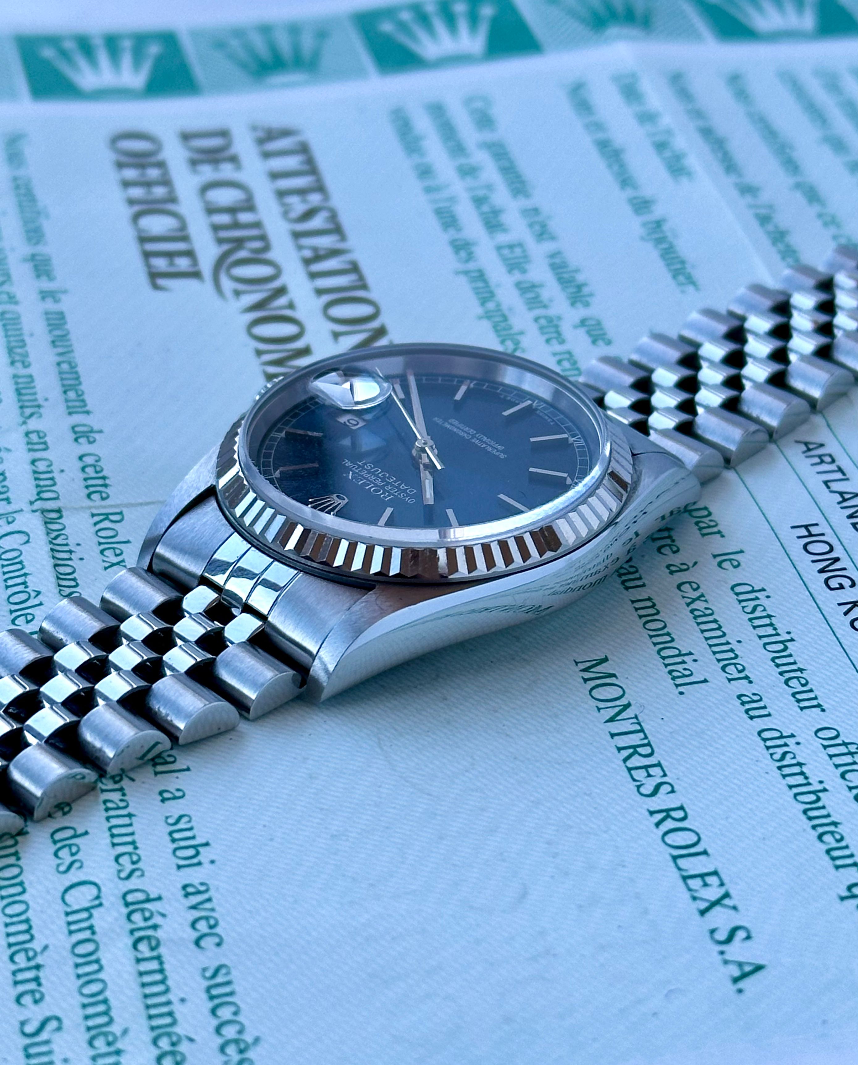 Rolex Datejust 16234 Blue 1995 with original box and papers 2