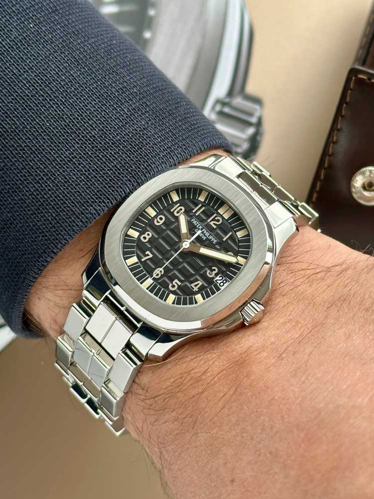 Wrist shot image for Patek Philippe Aquanaut 5066 Black 2000 with original box and papers