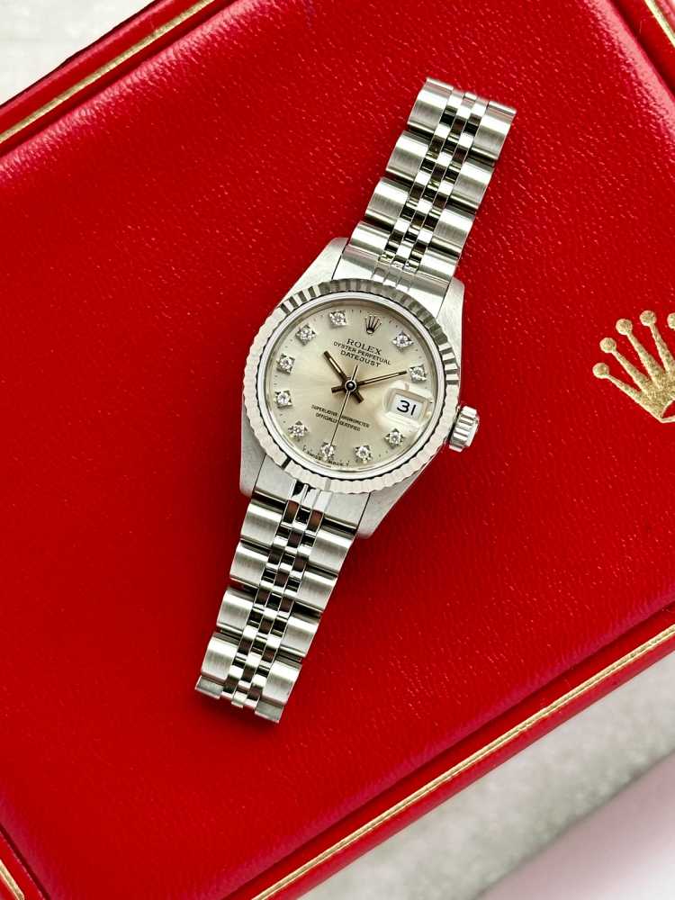 Image for Rolex Lady-Datejust "Diamond" 69174G Silver 1991 with original box and papers