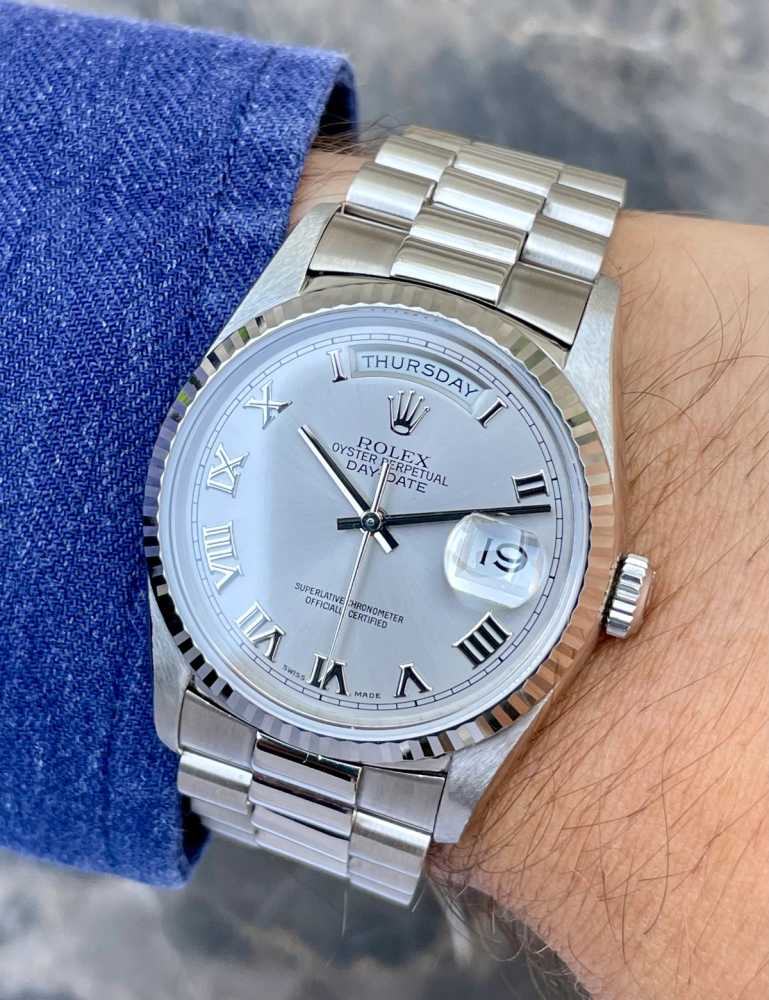 Wrist image for Rolex Day-Date 18239 Silver 1991 