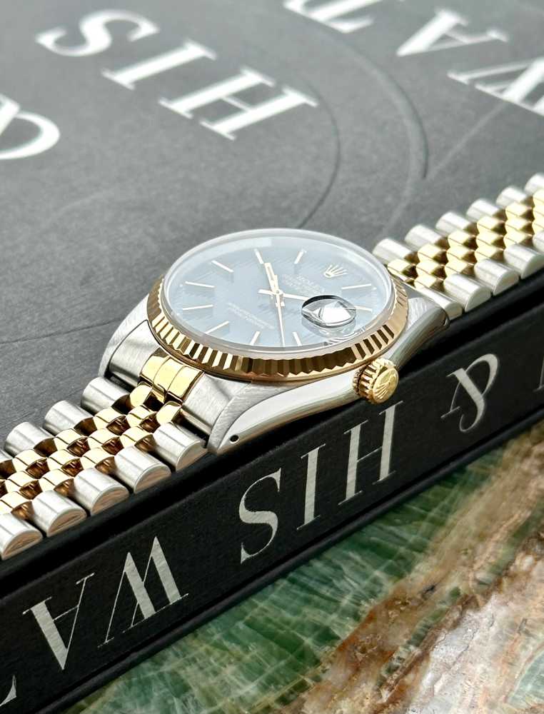 Image for Rolex Datejust "Tapestry" 16233 Black 1991 with original box and papers