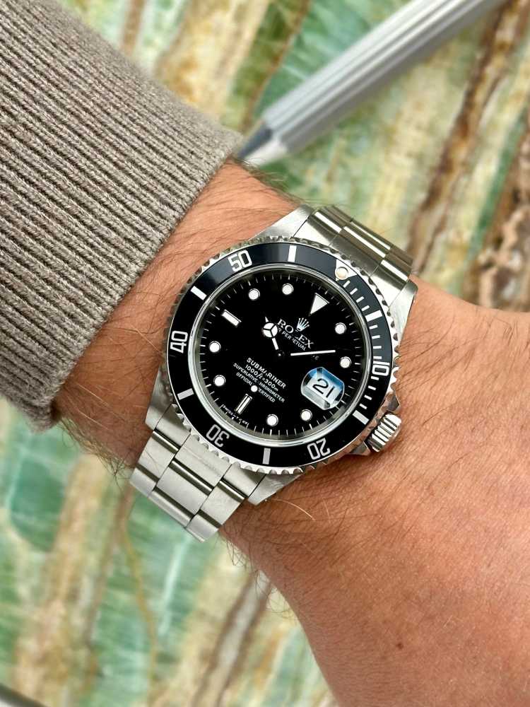 Wrist shot image for Rolex Submariner 16610 Black 1997 
