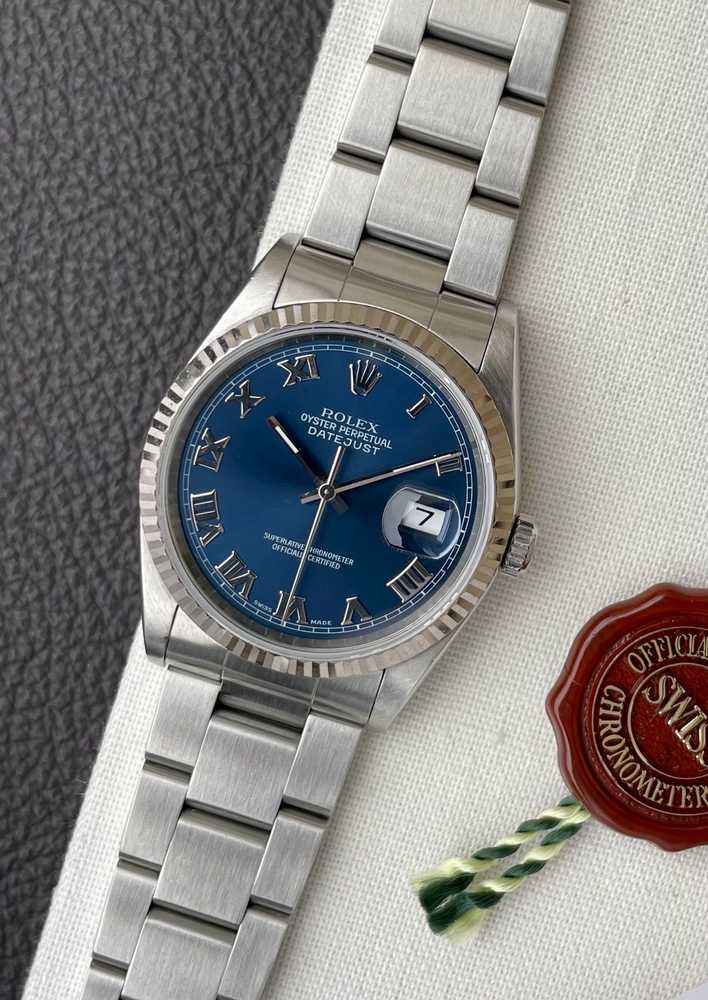 Featured image for Rolex Datejust 16234 Blue 1997 with original box and papers
