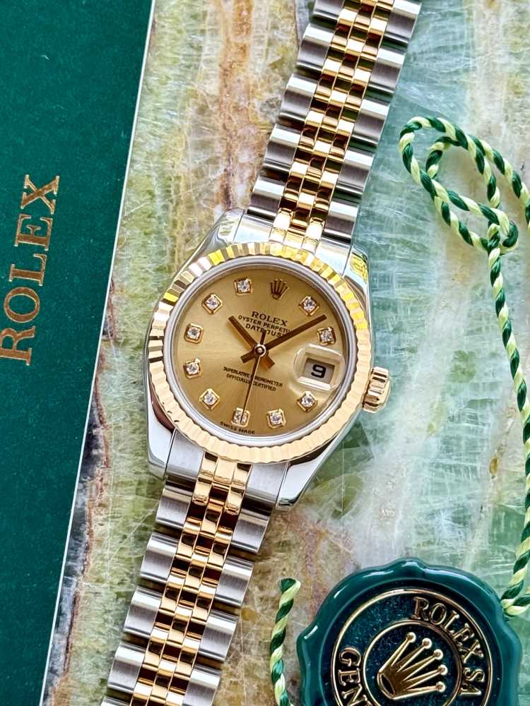 Featured image for Rolex Lady-Datejust "Diamond" 179173 Gold 2014 with original box and papers