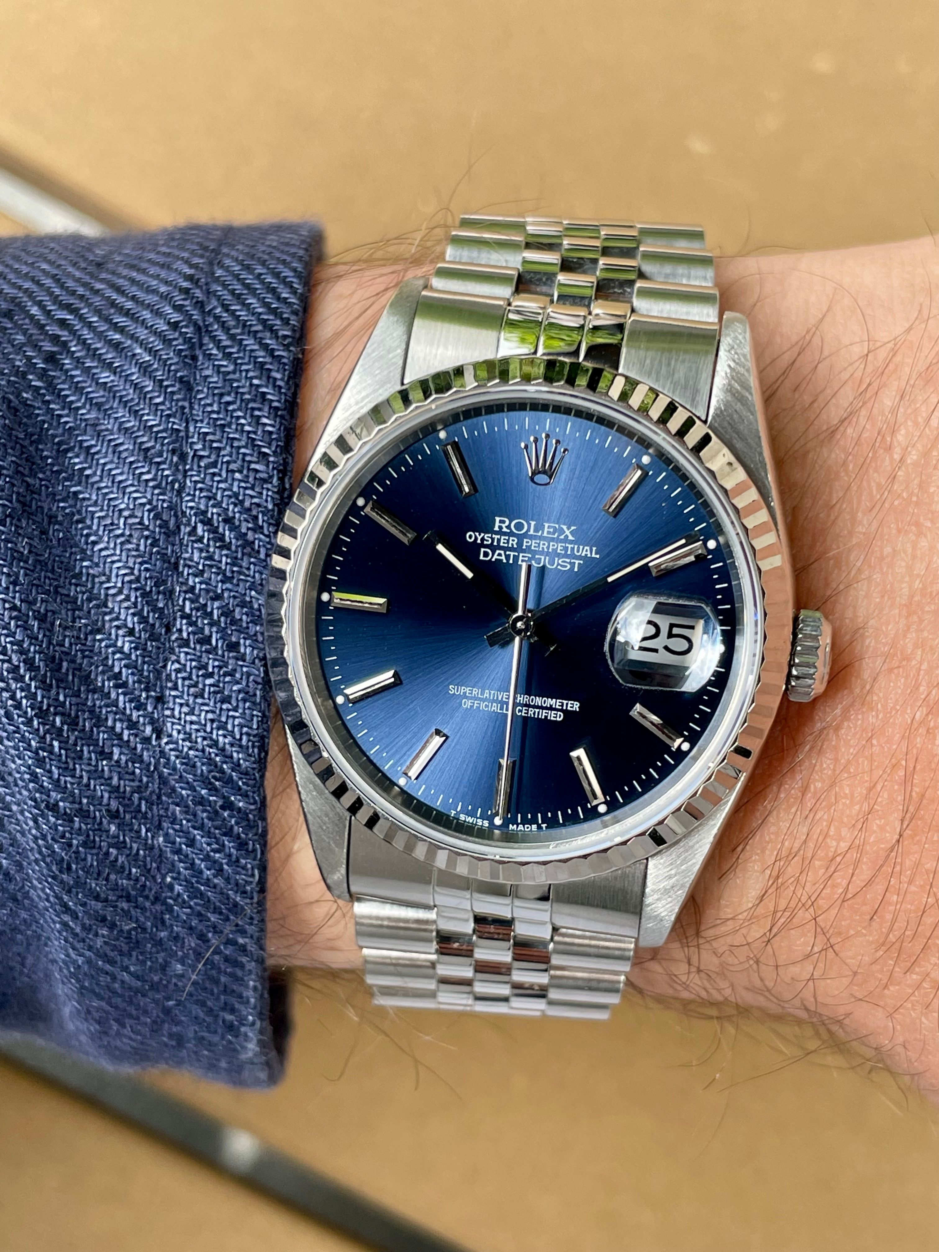 Rolex datejust 16234 2025 blue dial