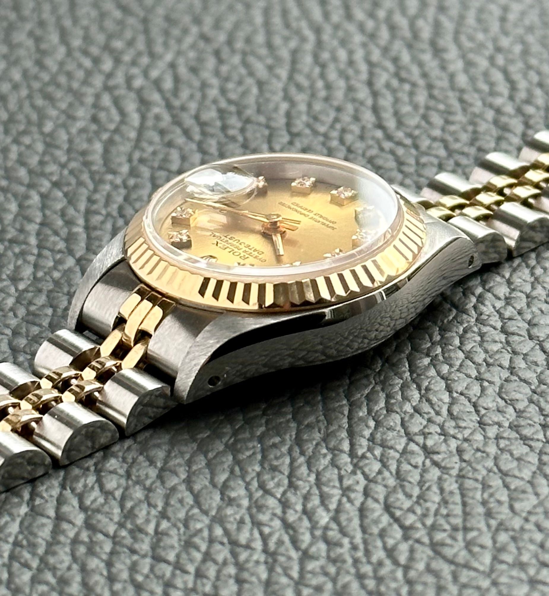 〇純正 ROLEX 2駒 69173 DATEJUST YG×SS FZ8609 Rolex Lady-Datejust 