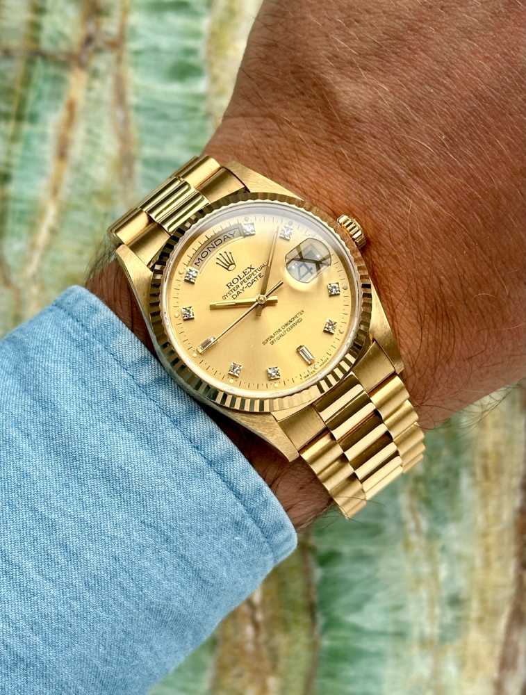 Image for Rolex Day Date "Diamond" 18238 Gold 1995 with original box