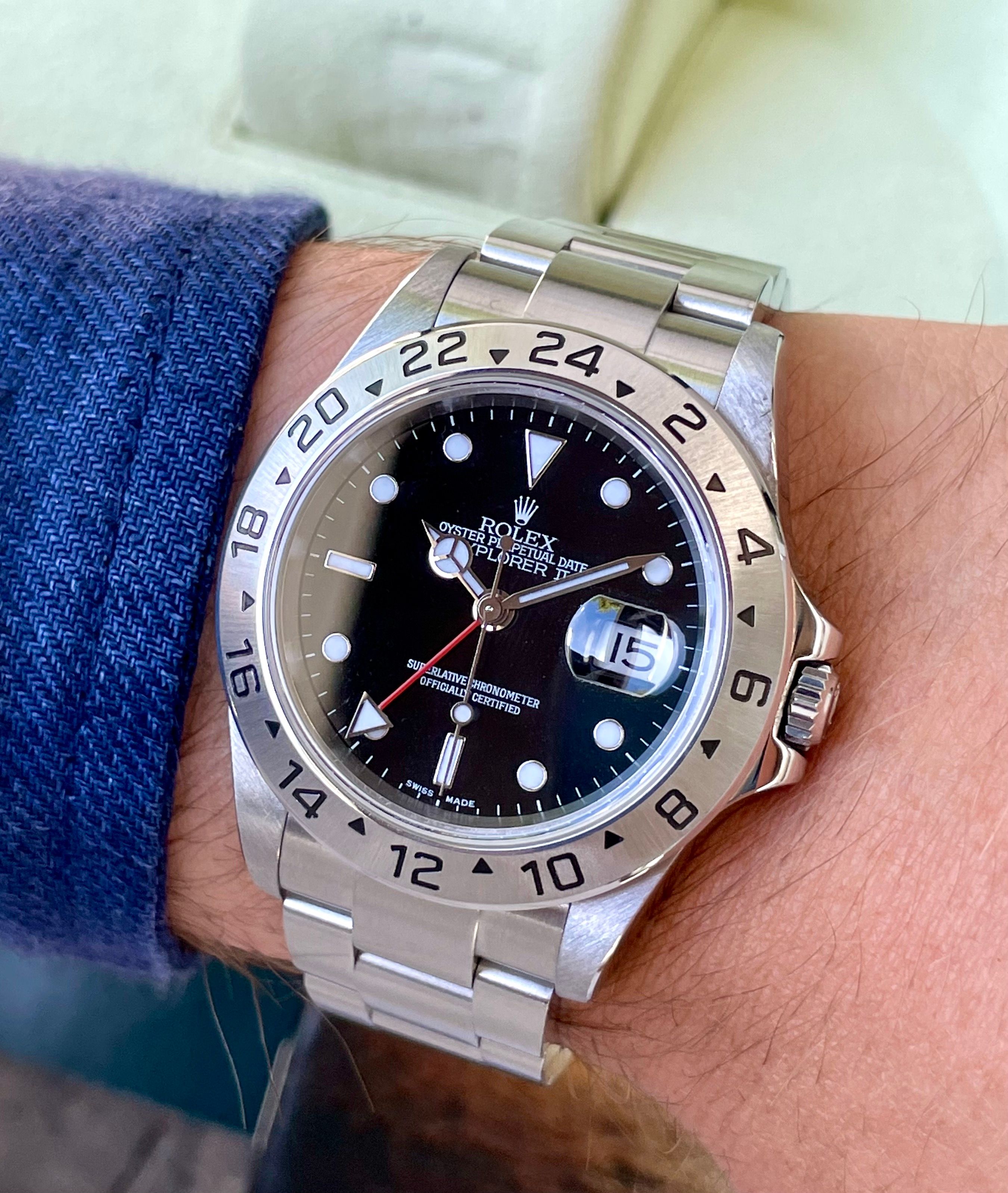 Rolex Explorer 2 16570T Black 2005 with original box and papers