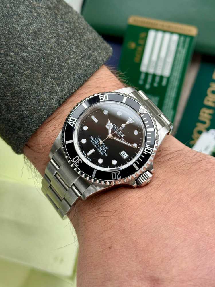 Wrist shot image for Rolex Sea-Dweller 16600 Black 2008 with original box and papers 2