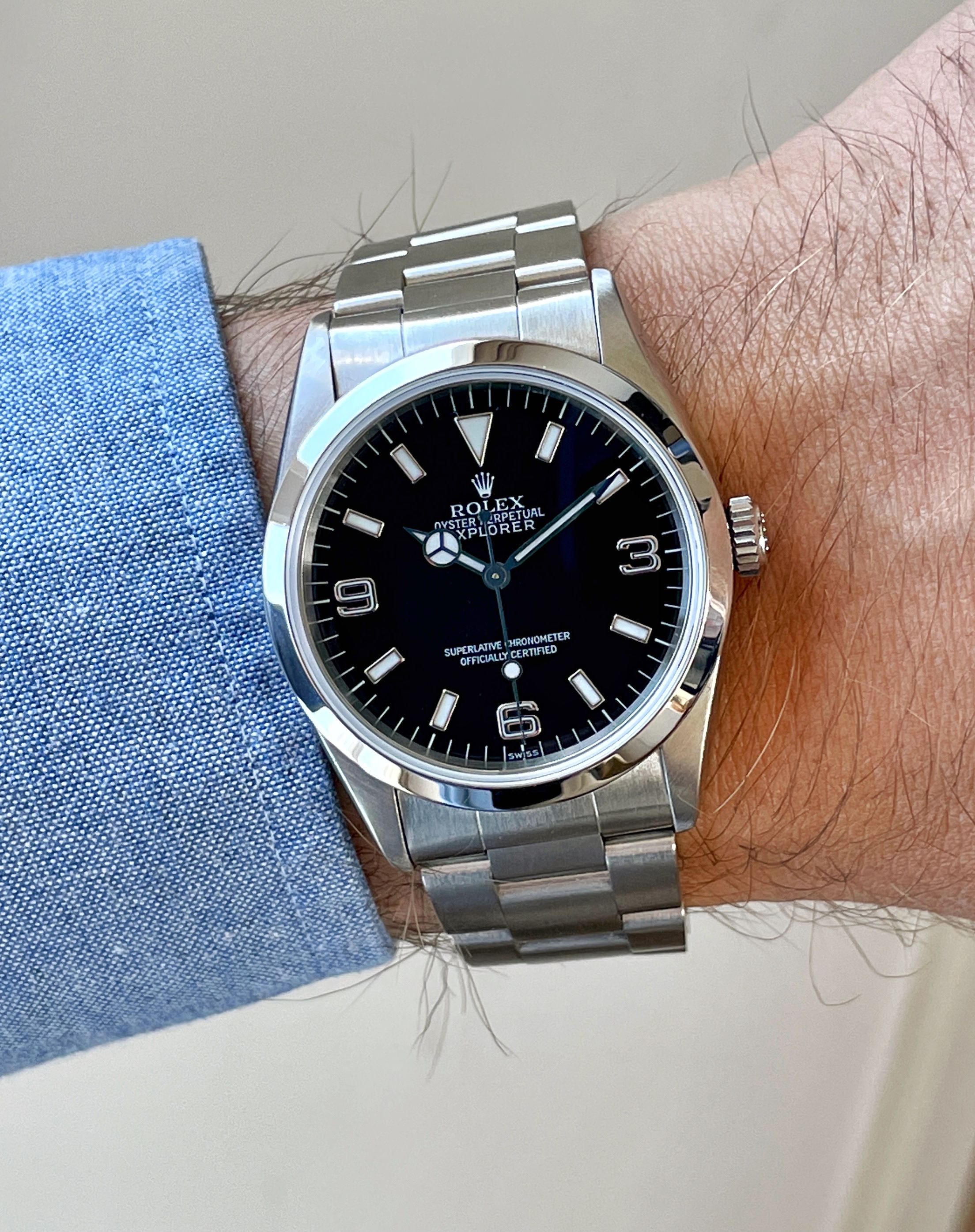 Rolex Explorer 1 Swiss Only 14270 Black 1999 with original box and