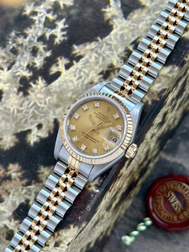 Image for Rolex Lady-Datejust "Diamond" 69173G Gold 1993 with original box and papers 6