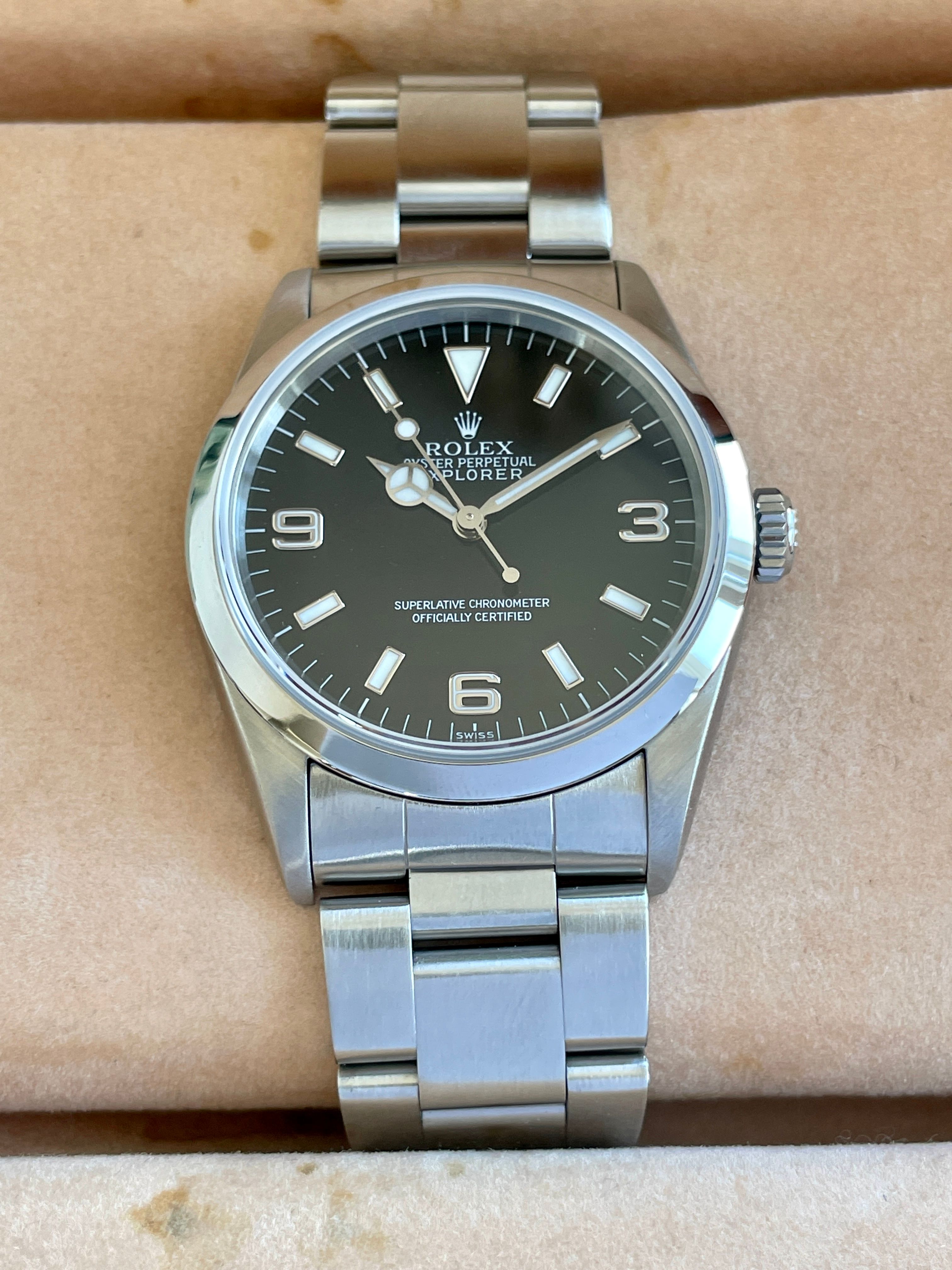Rolex Explorer 1 Swiss Only 14270 Black 1999 with original box and