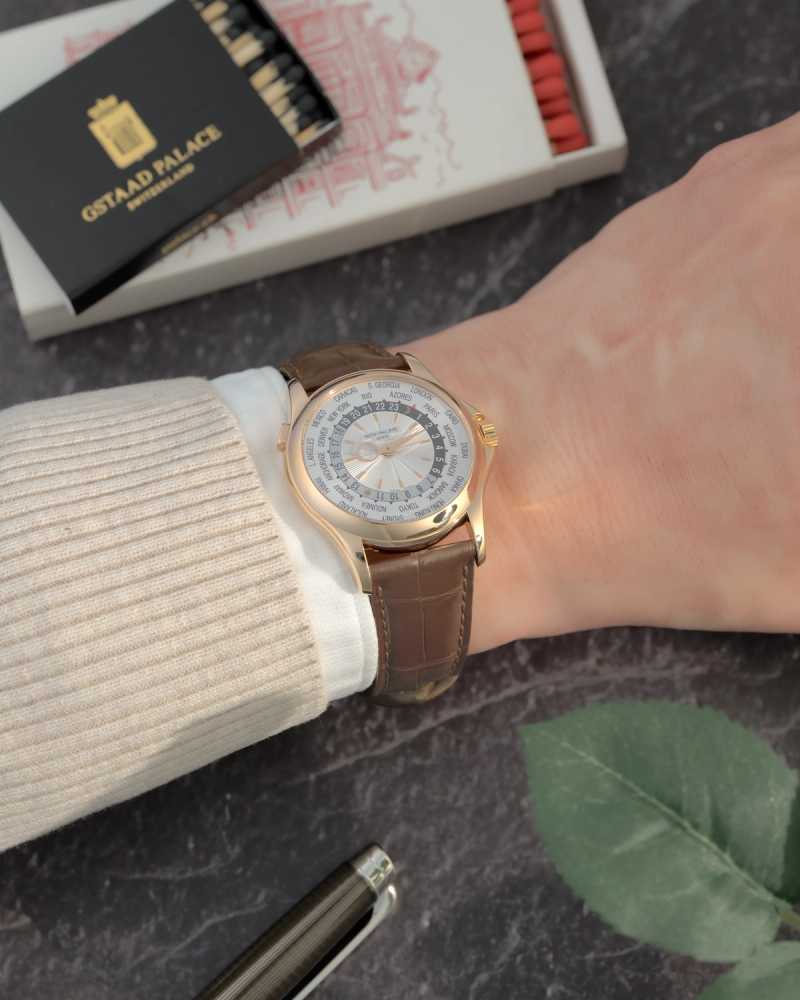 Wrist shot image for Patek Philippe World Time 5130R White 2011 with original box and papers