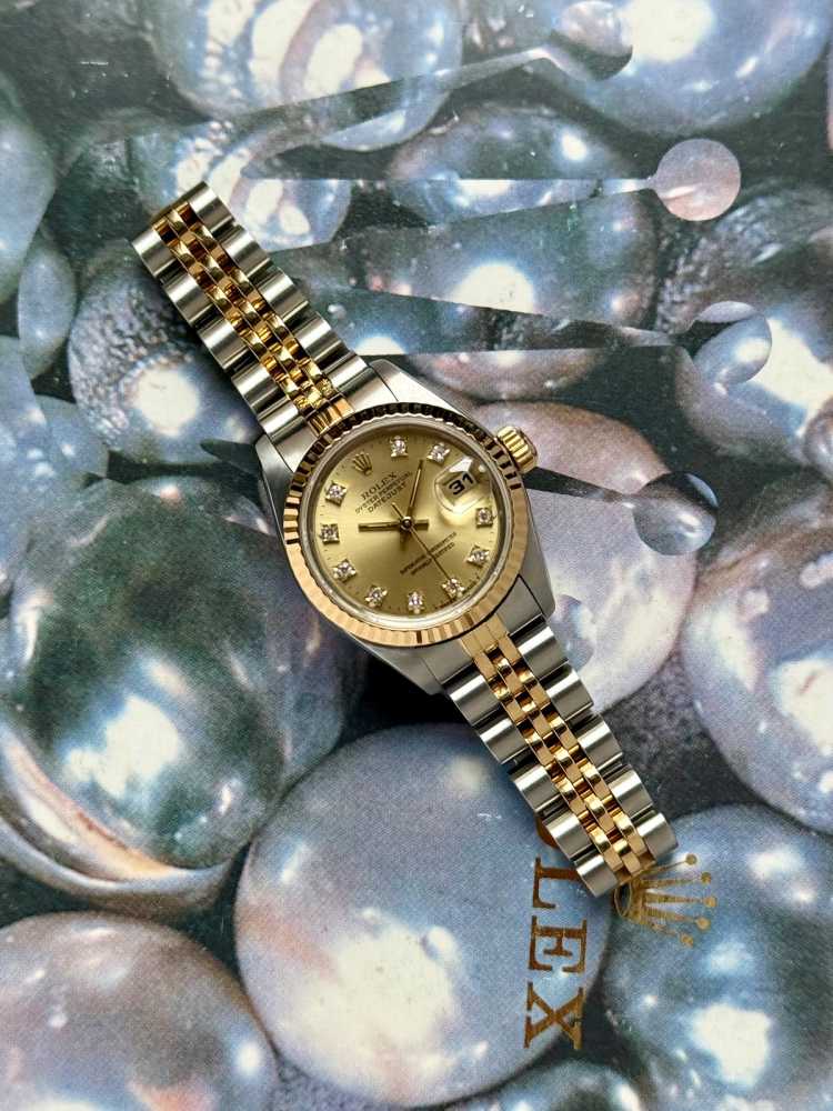 Wrist shot image for Rolex Lady-Datejust "Diamond" 69173G Gold 1989 