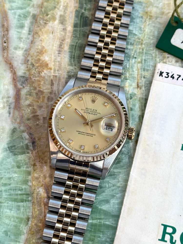 Image for Rolex Datejust Diamond Dial 16233 Gold 1991 