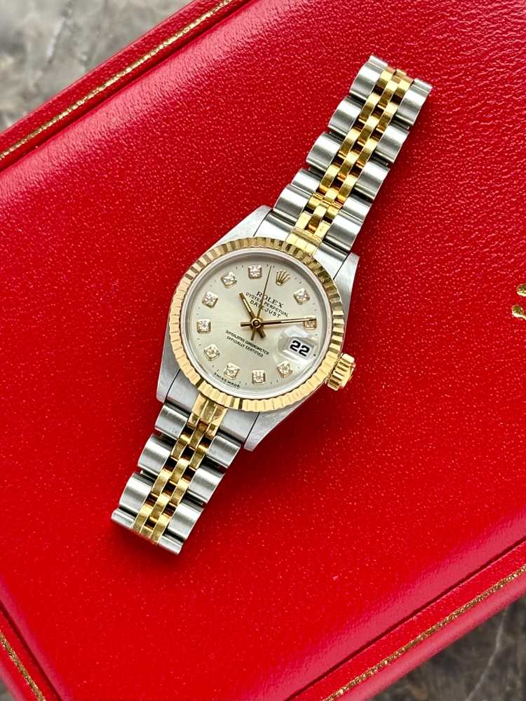 Image for Rolex Lady-Datejust "Diamond" 69173G Silver 1995 with original box and papers