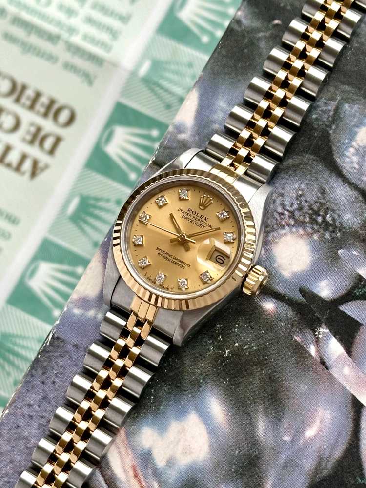 Image for Rolex Lady-Datejust "Diamond" 69173G Gold 1991 with original box and papers 3
