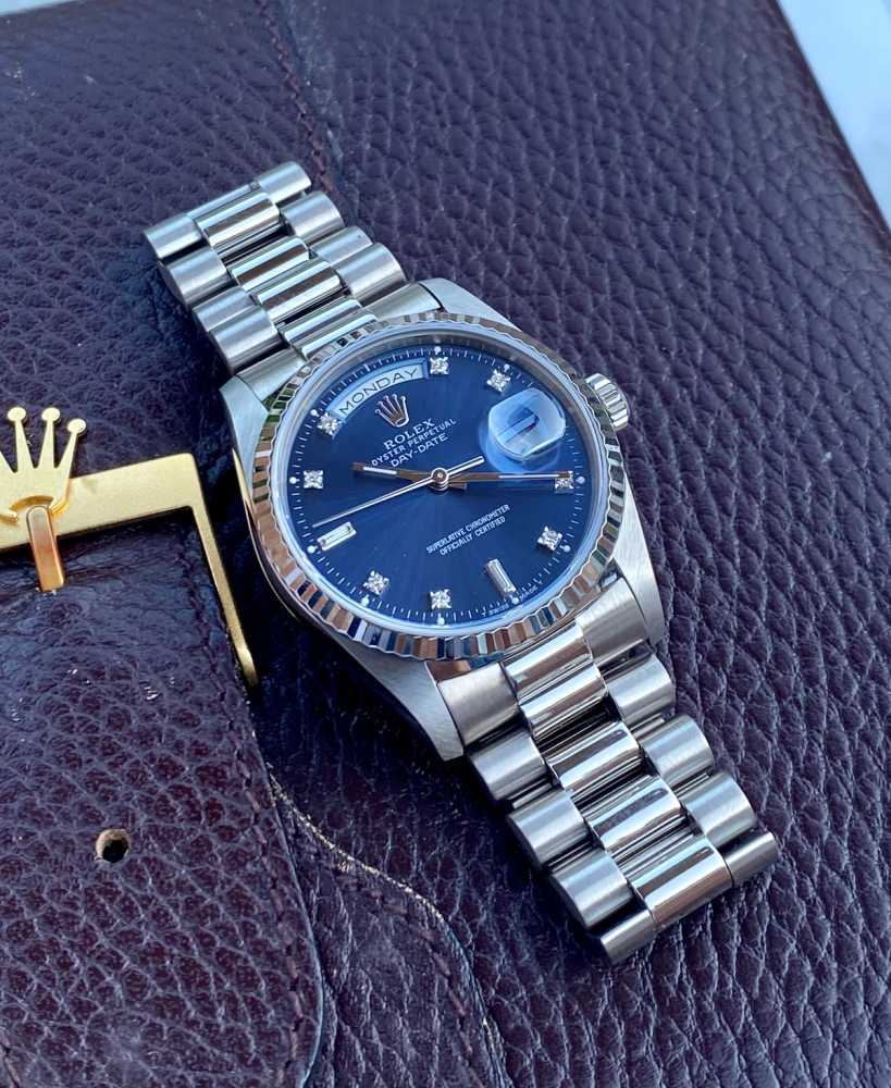 Image for Rolex Day-Date 18239 Blue 1988 with original box and papers