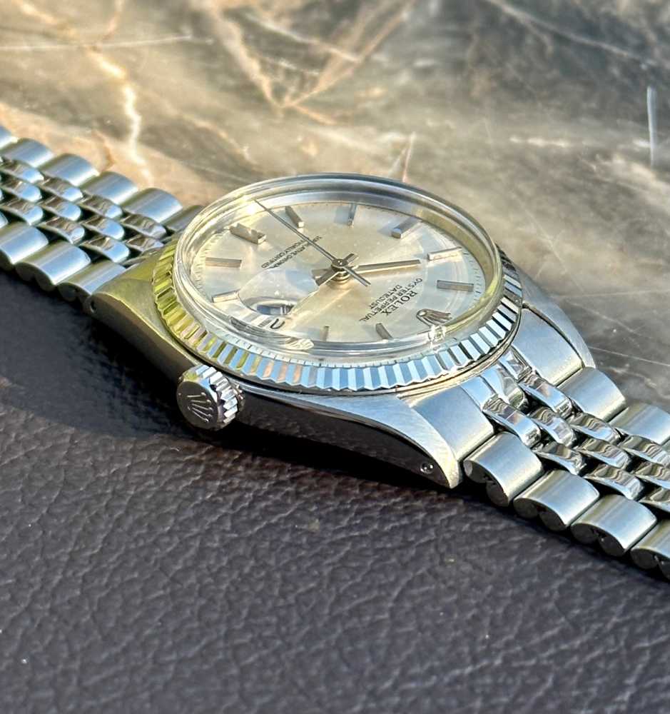 Detail image for Rolex Datejust "No-Lume" 1601 Silver 1973 with original box and papers