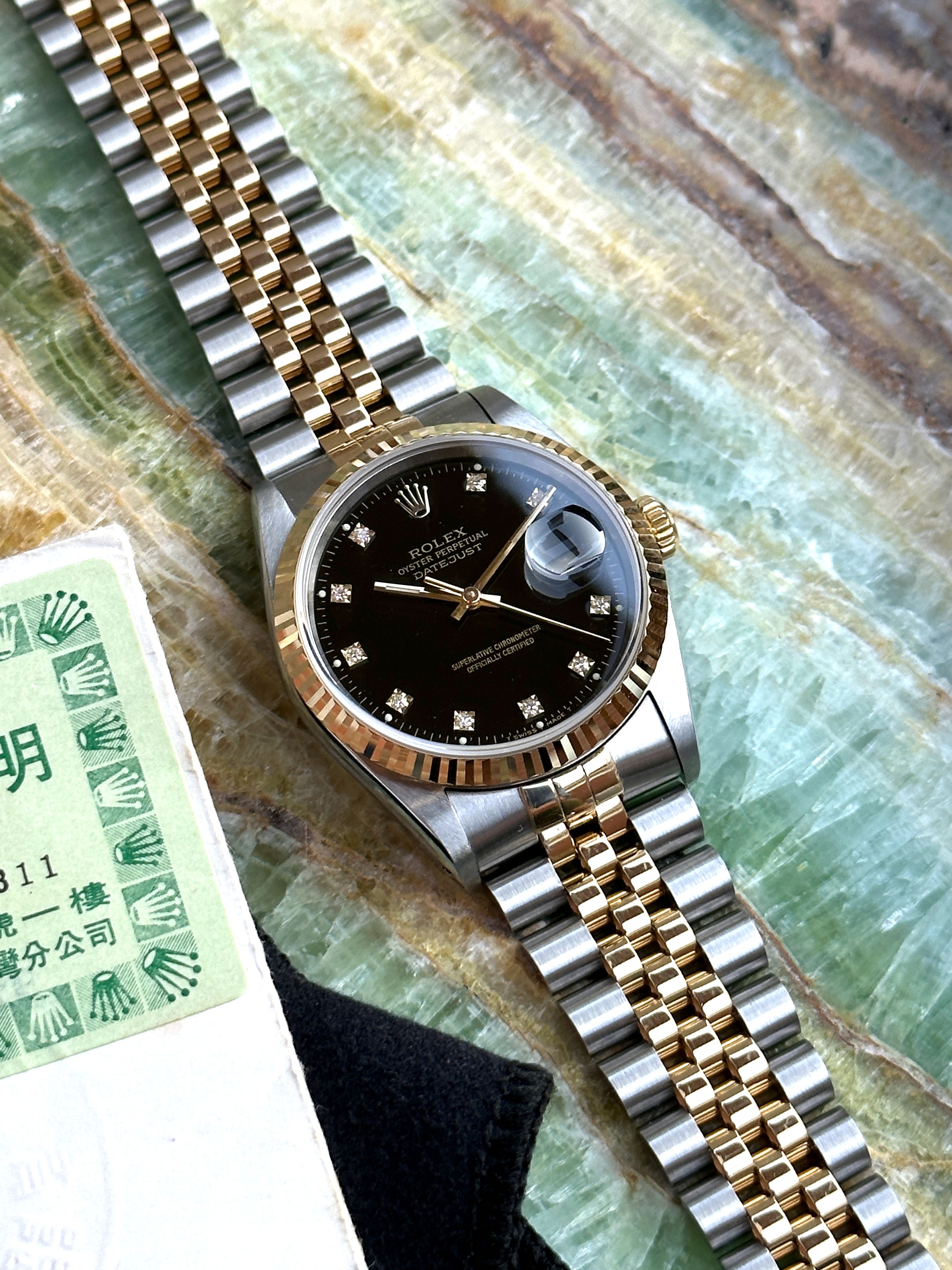 Rolex 36mm black online dial