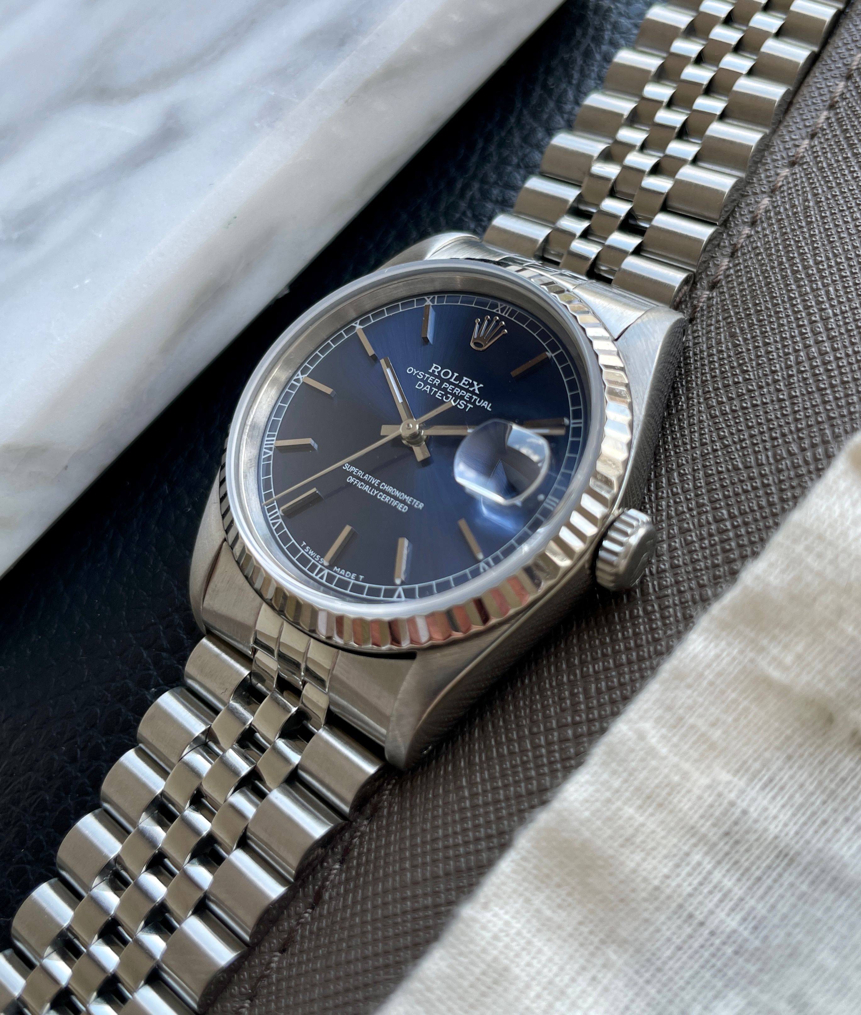 Rolex Datejust 16234 Blue 1990 with original box