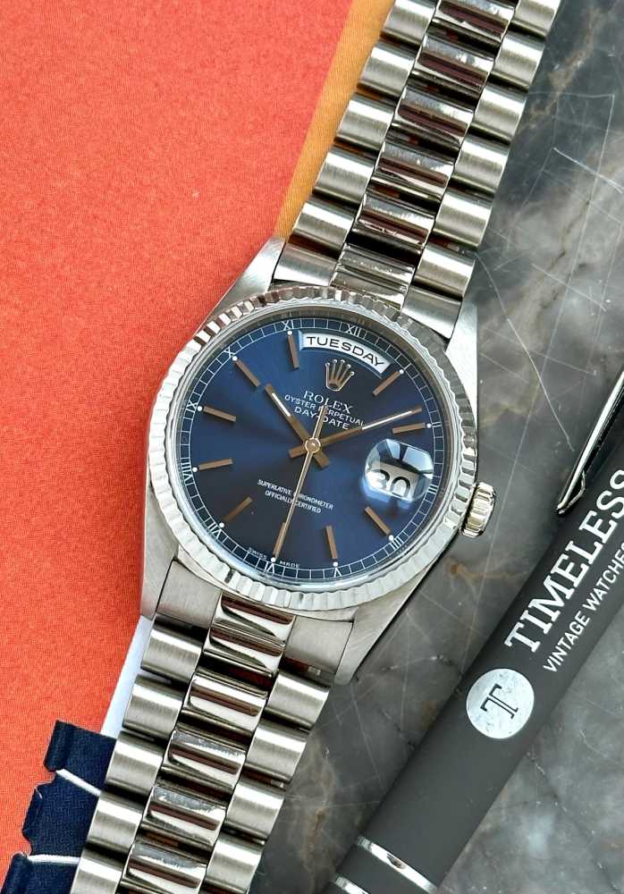 Featured image for Rolex Day-Date 18239 Blue 1991 