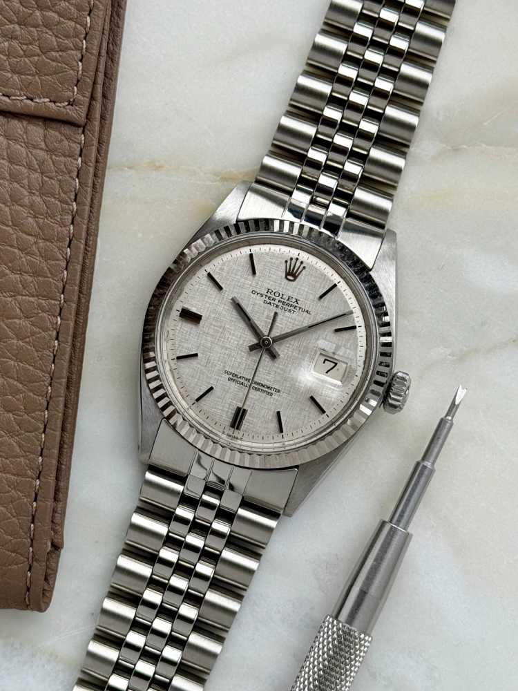 Featured image for Rolex Datejust "Linen" 1601 Silver Linen 1070 