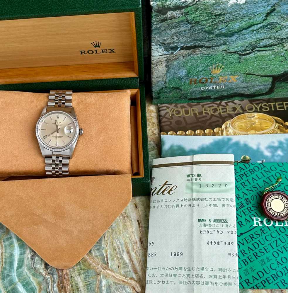 Image for Rolex Datejust 16220 Silver 1999 with original box and papers