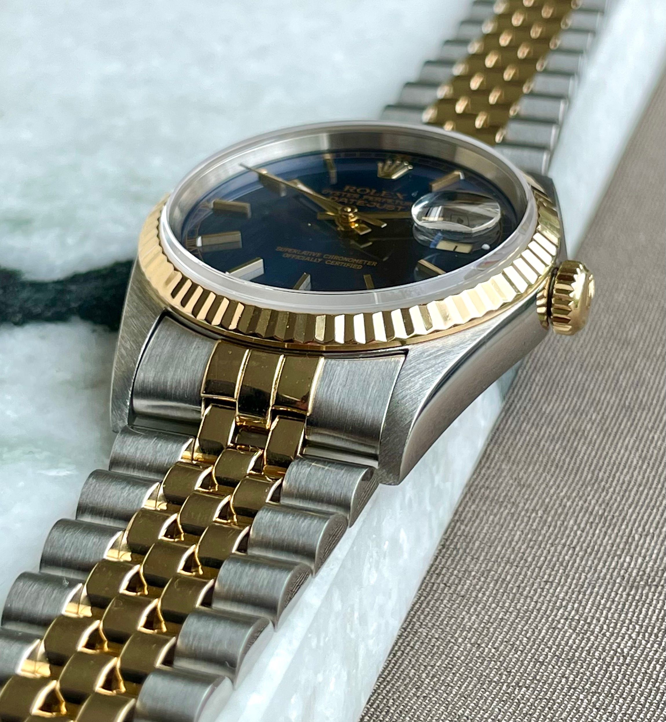 Rolex Datejust 16233 Blue 1996 with original box and papers