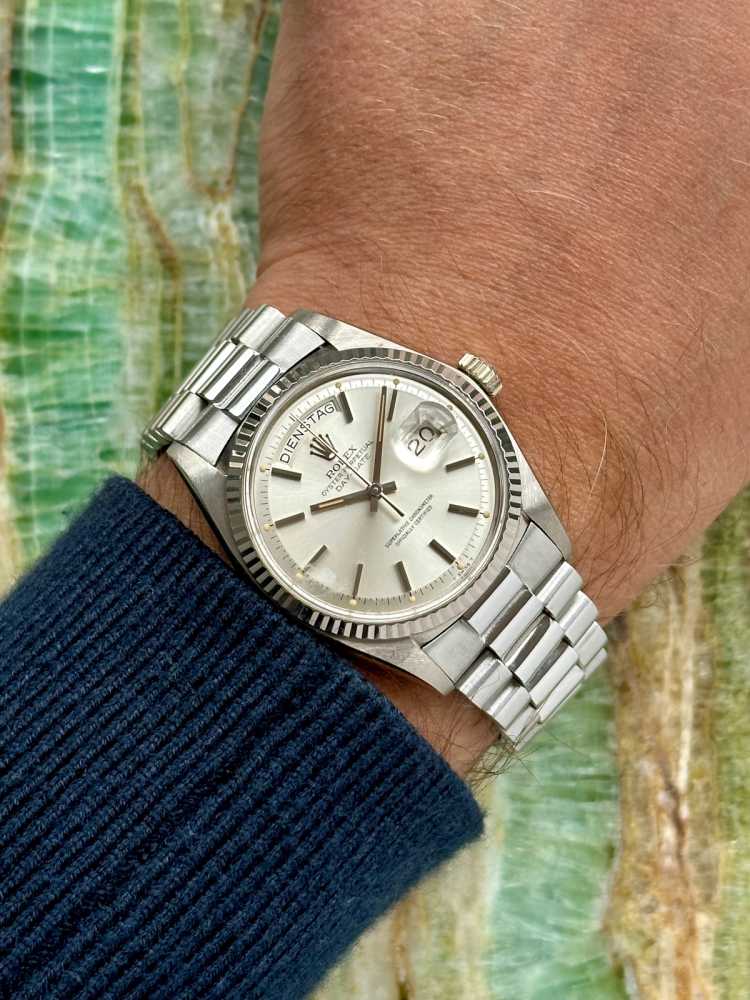 Wrist shot image for Rolex Day-Date 1803-9 Silver 1975 