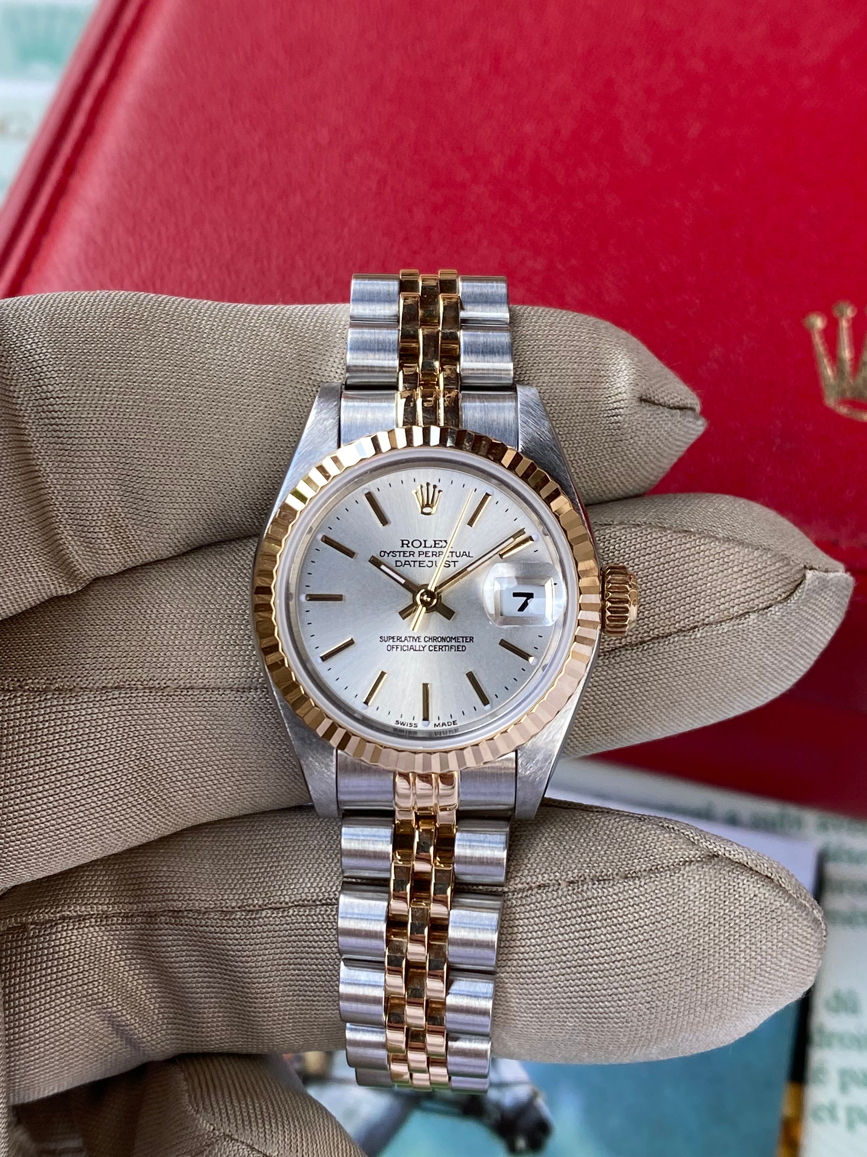 Rolex Lady Datejust 79173 Silver 2000 with original box and papers
