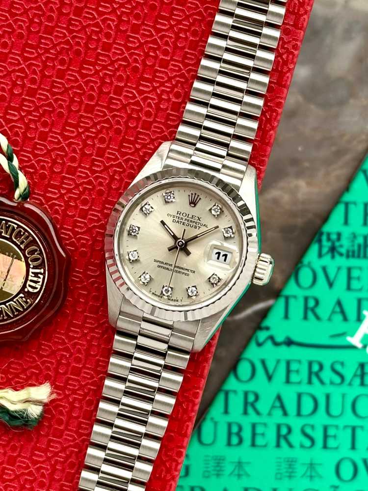 Featured image for Rolex Lady-Datejust "Diamond" 69179 Silver 1990 with original box and papers