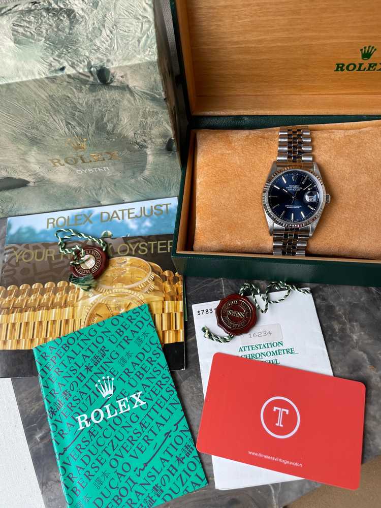 Detail image for Rolex Datejust 16234 Blue 1994 with original box and papers 2