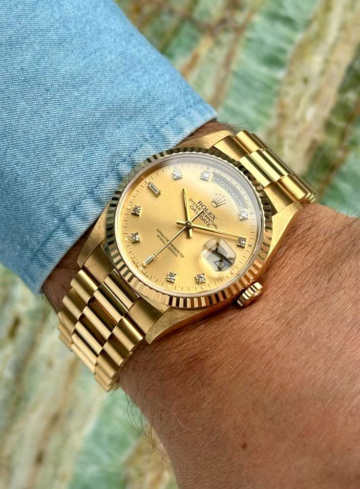 Image for Rolex Day Date "Diamond" 18238 Gold 1995 with original box