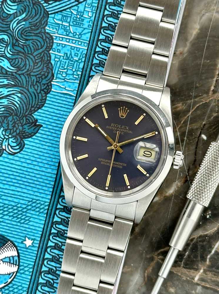 Featured image for Rolex Oyster Perpetual Date 15000 Blue 1988 
