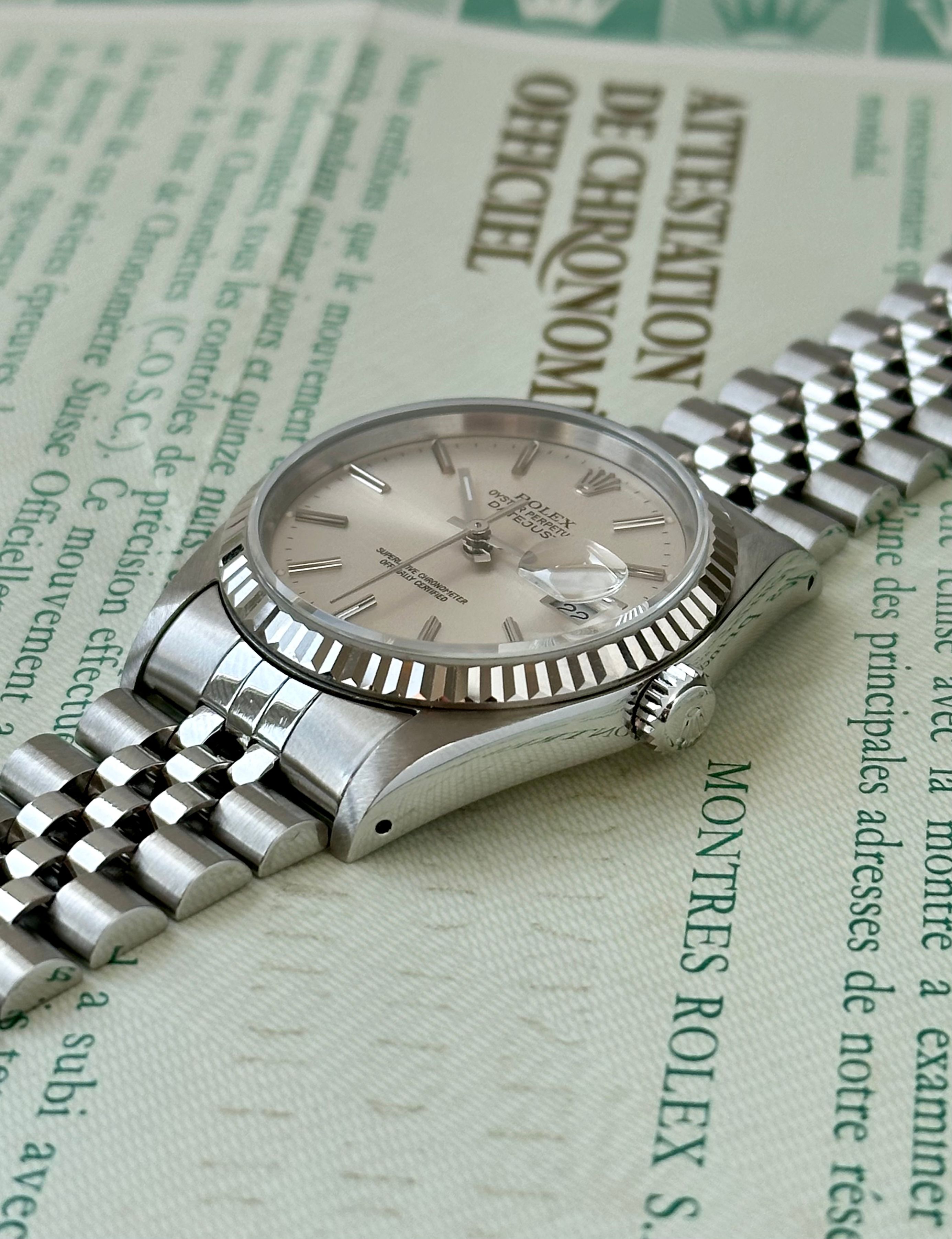 Rolex Datejust 16234 Silver 1991 with original box and papers 4