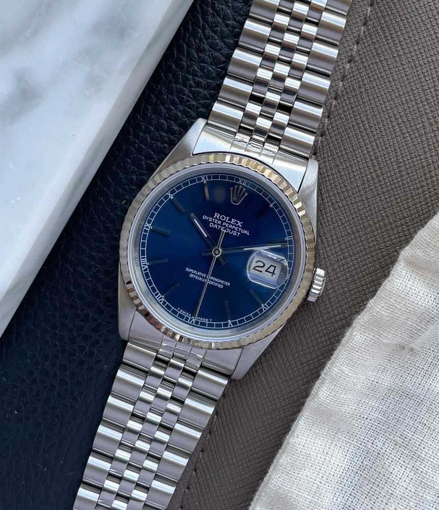 Featured image for Rolex Datejust 16234 Blue 1990 with original box