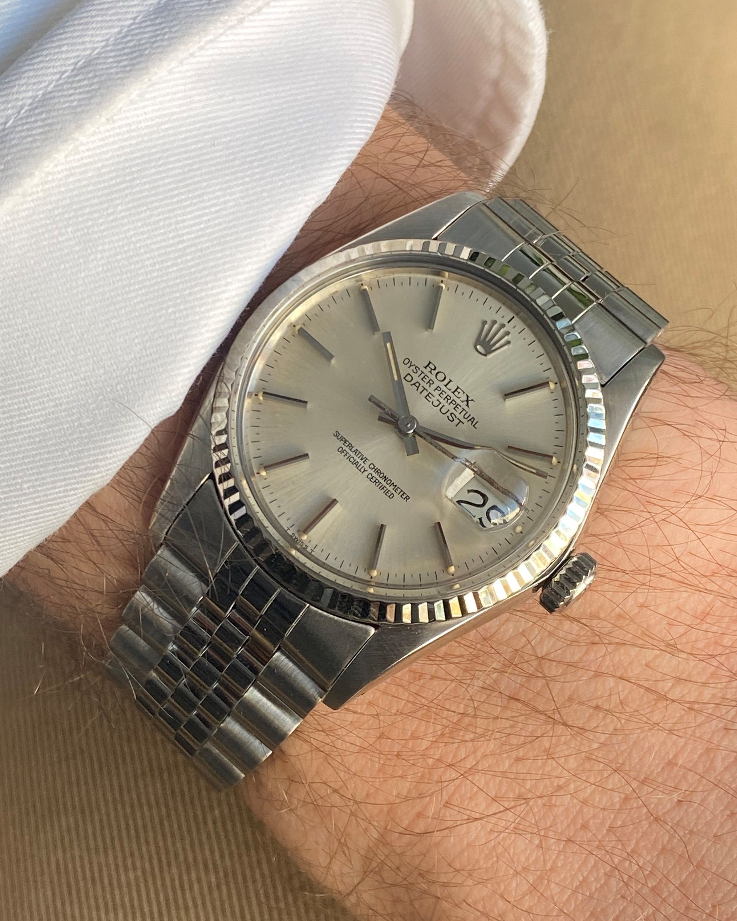 Rolex Datejust 16014 Silver 1984 with original box and papers