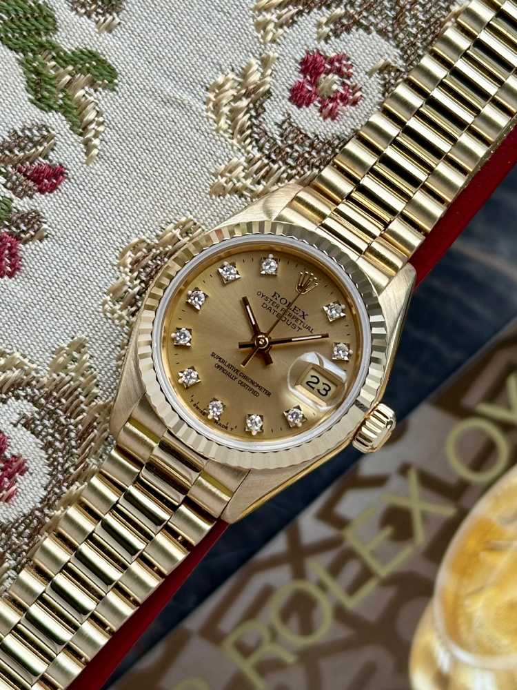 Image for Rolex Lady-Datejust "Diamond" 69178 Gold 1988 with original box and papers 2