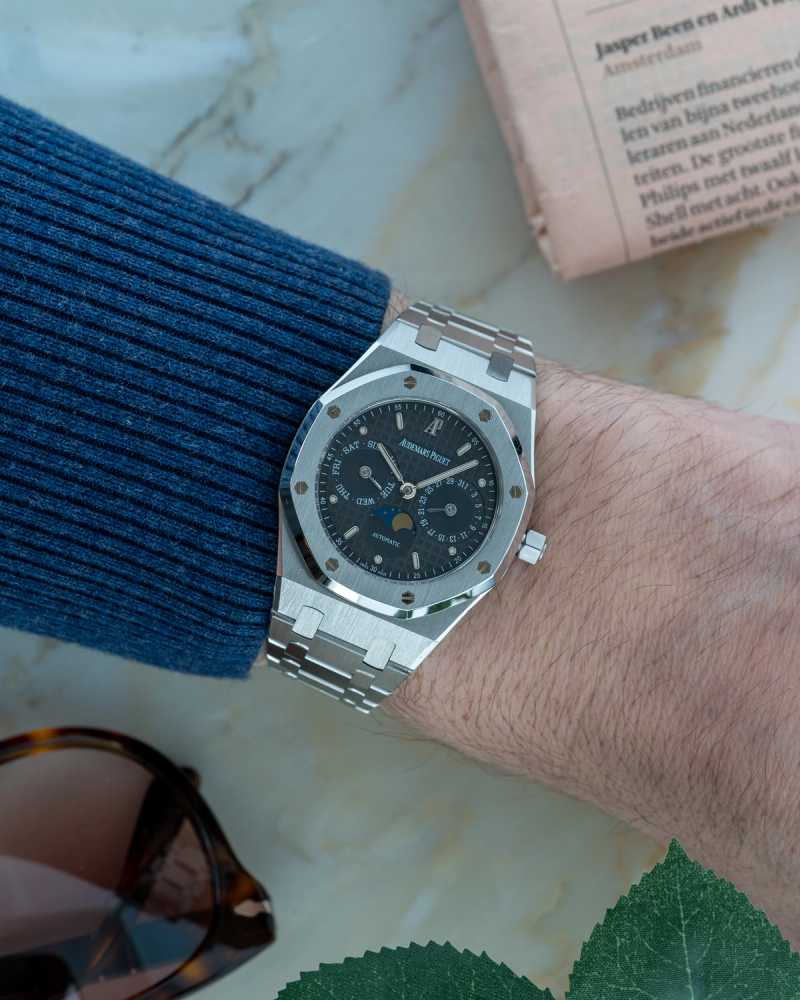 Image for Audemars Piguet Royal Oak 25594ST "Day-Date + Moonphase" Grey 2003 with original box and papers