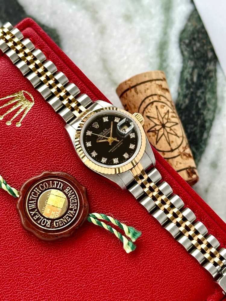 Image for Rolex Lady-Datejust "Diamond" 69173G Black 1991 with original box and papers